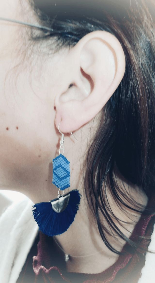 Boucle d'oreilles Eventail Celeste