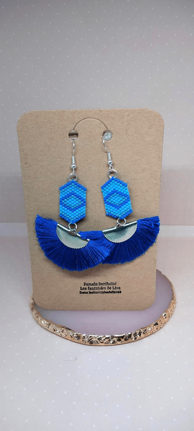 Boucle d'oreilles Eventail Celeste