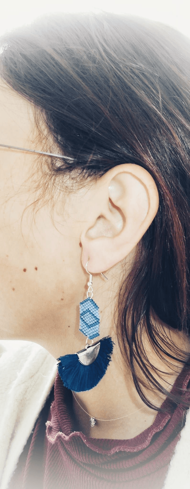 Boucle d'oreilles Eventail Celeste