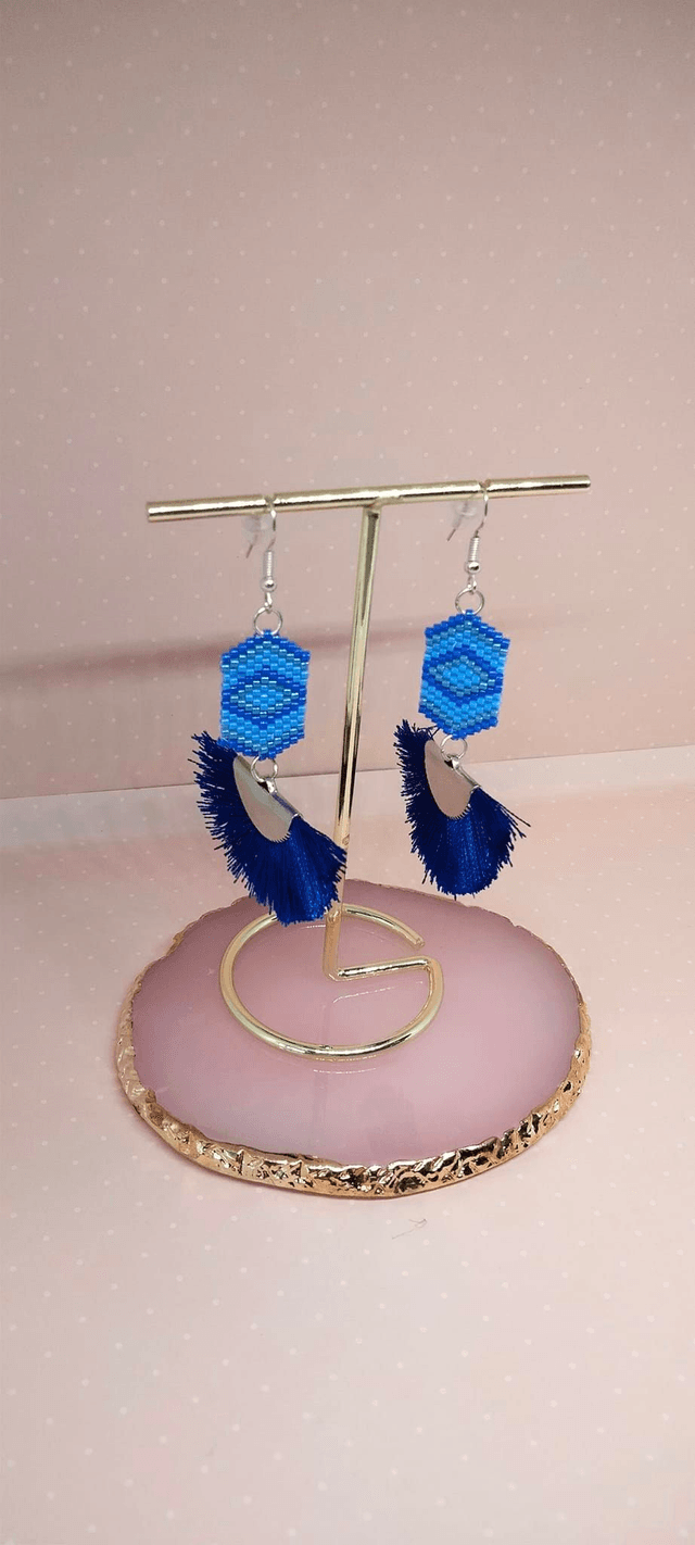 Boucle d'oreilles Eventail Celeste